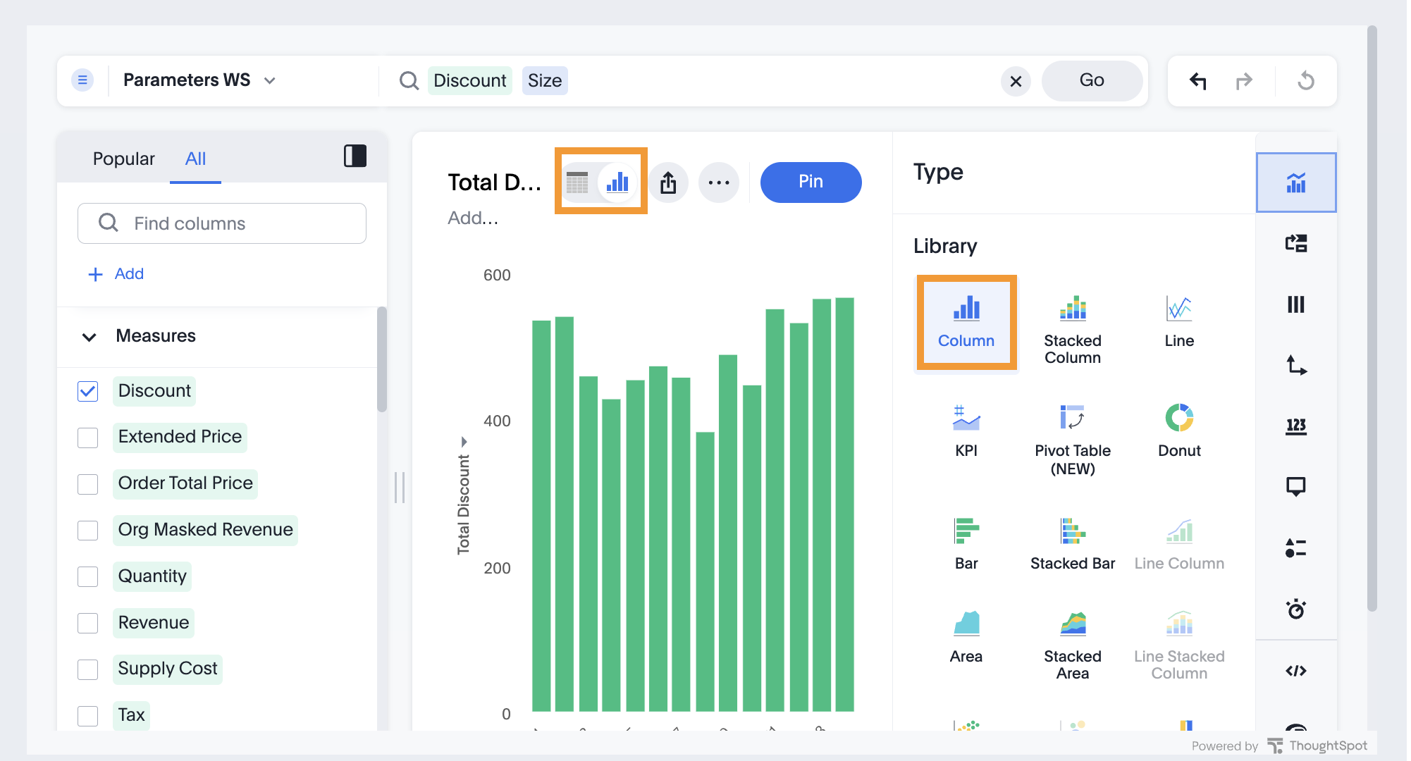 Column chart icon