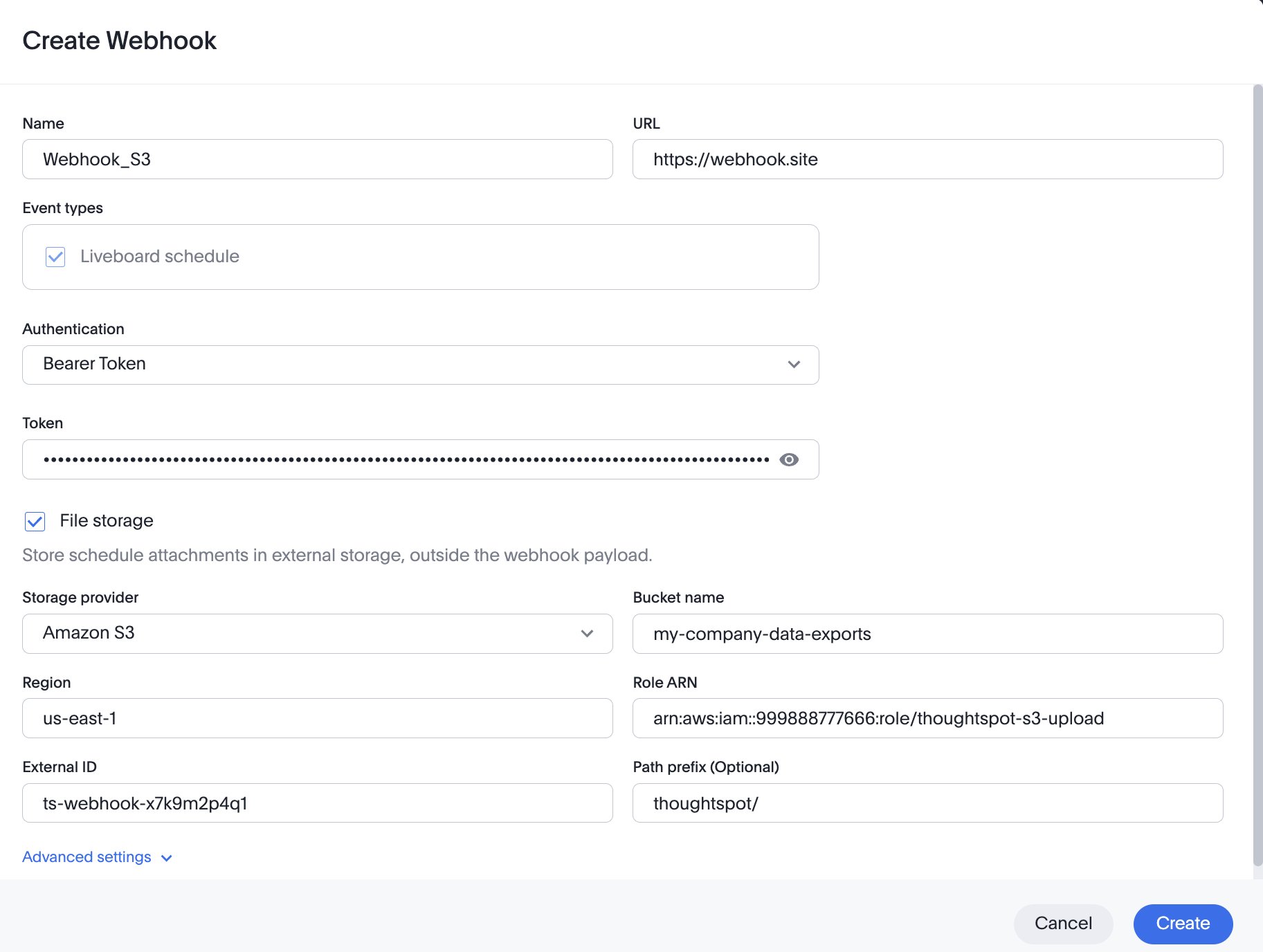 Webhooks creation