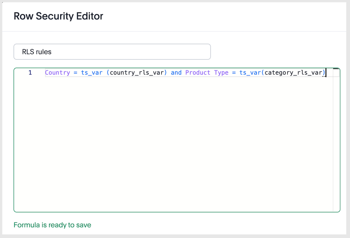 RLS rules editor