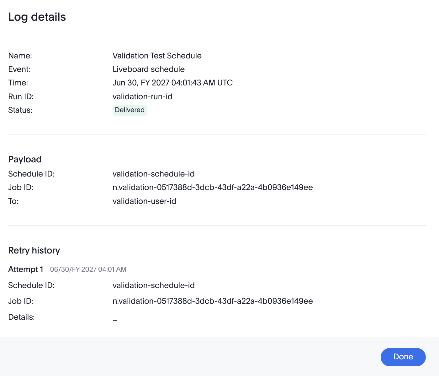 Webhooks log